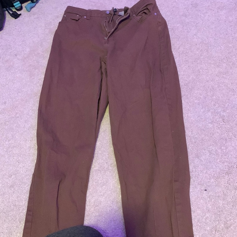 brown jeans